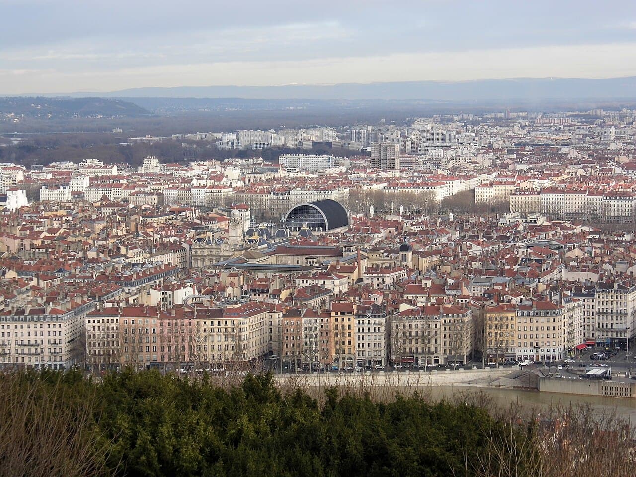Vue de Lyon depuis la colline de Fourvière
